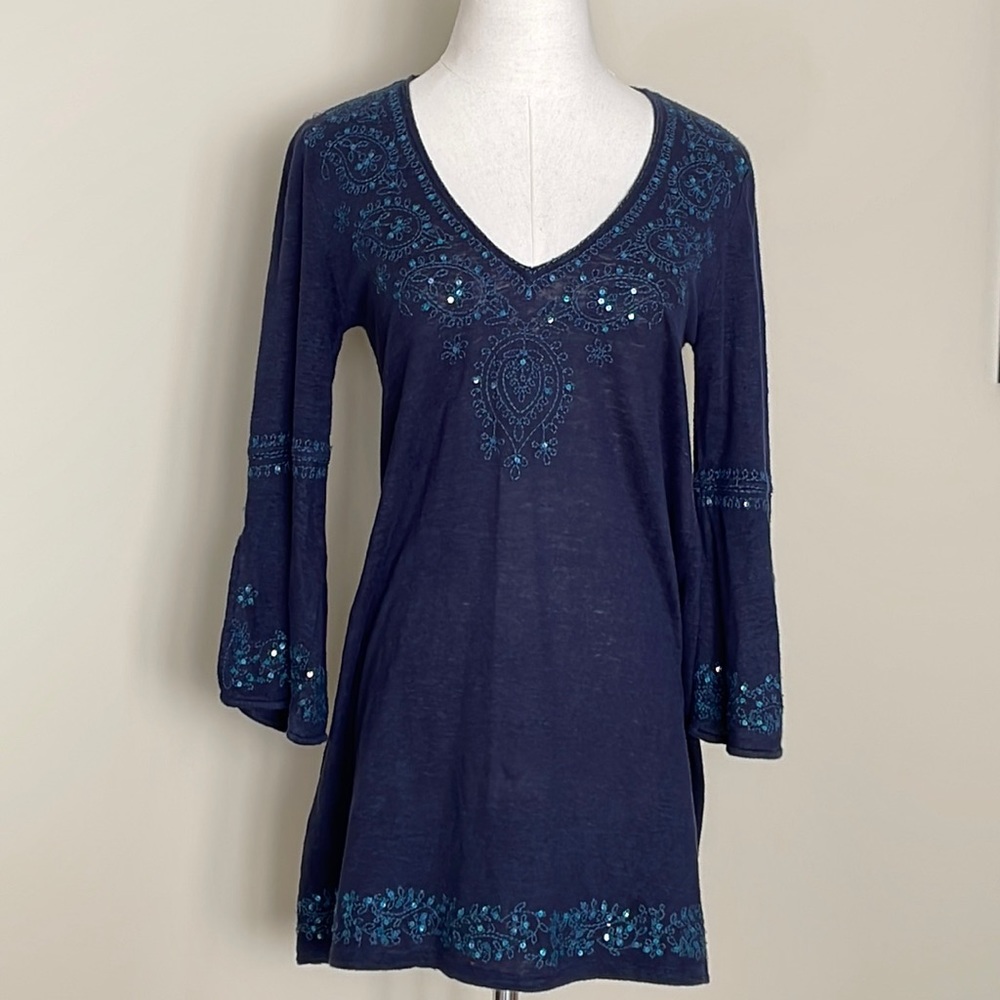 Calypso St Barth Embroidered and Sequined Tunic